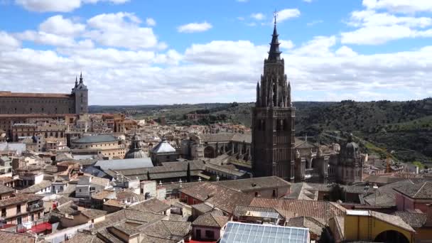 Catedral Primaz Santa Maria Toledo Arquitetura Urbana — Vídeo de Stock