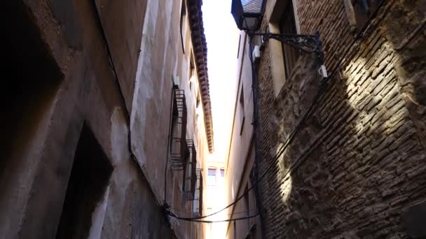 Spanya Nın Toledo Sokakları Harekette Çekim — Stok video