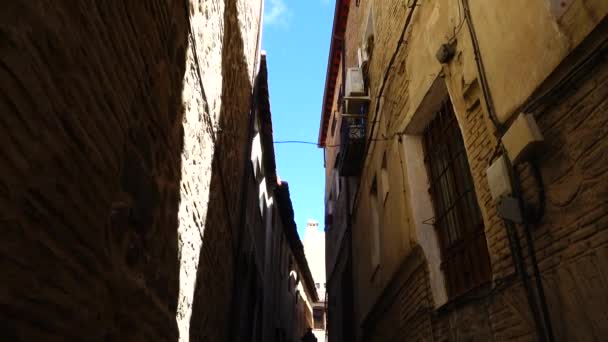 Calles Toledo España Disparos Movimiento — Vídeos de Stock