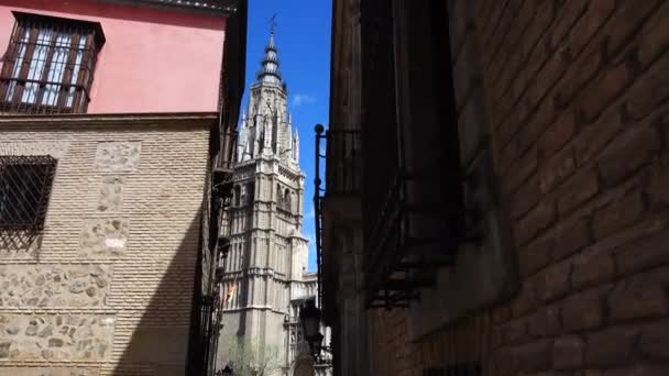 Catedral Primada Santa María Toledo España Disparos Movimiento — Vídeos de Stock