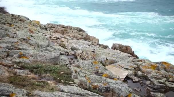 Rocks Ocean Coruna Spain Atlantic Ocean — Stock Video