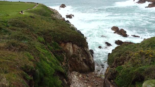 岩石和海洋 Coruna 西班牙 大西洋 — 图库视频影像