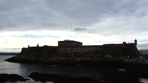 Castillo San Anton Coruña Spanien Schießerei Spanien — Stockvideo