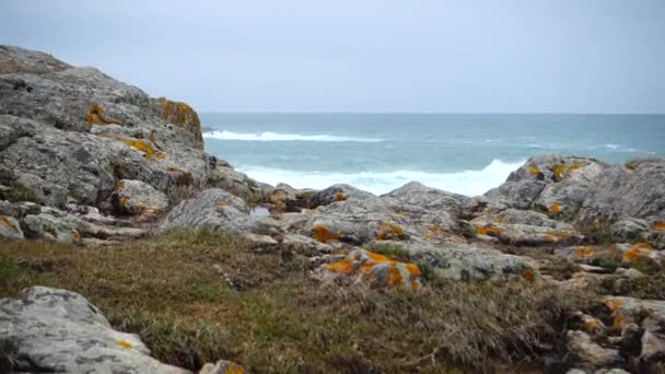 Rocas Océano Coruña España Océano Atlántico — Vídeos de Stock