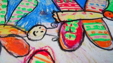 Kelebeklerin çizimi. Çizimin çizimi..