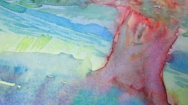 Ağaç suluboya çizimi. Çekim başlıyor..