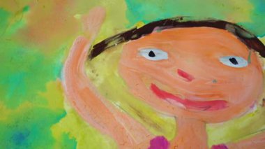 Kızın çizimi. Çekim başlıyor..