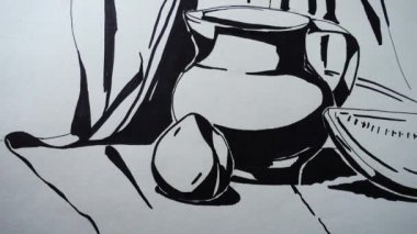 Sürahi, karpuz ve meyve şeklinde bir hayat. Çekim başlıyor..