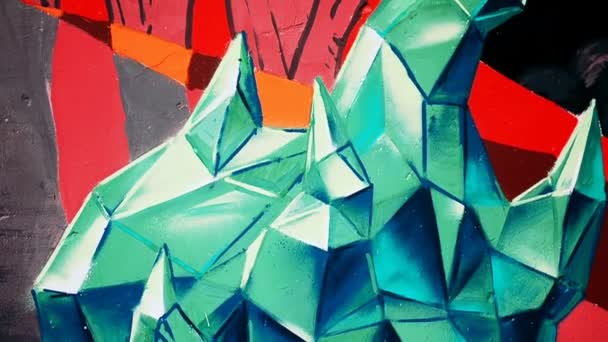 Graffiti Una Cerca Dibujo Abstracto — Vídeo de stock