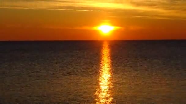 Zonsondergang Boven Zee Tijd Verstrijken Tijdsverloop — Stockvideo