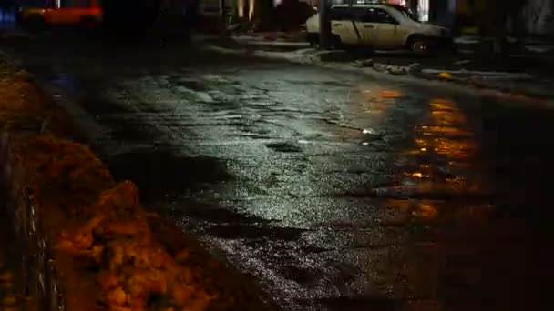 Movimiento Coche Por Noche Time Lapse Tiempo Caducidad — Vídeo de stock