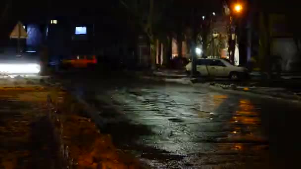 Movimiento Coche Por Noche Time Lapse Tiempo Caducidad — Vídeos de Stock