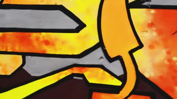 Artist Draws Graffiti Fence Abstract Drawing — Stock Video