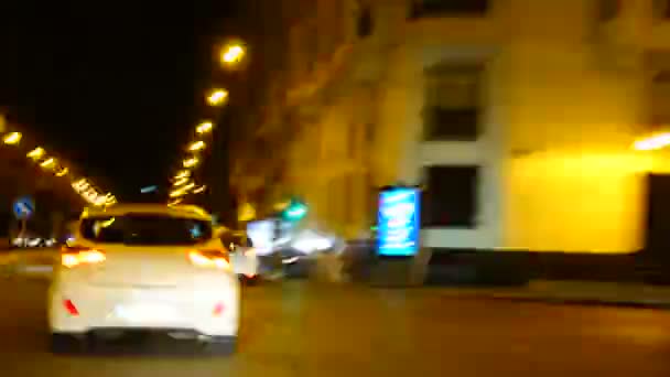 Traffico Notturno Madrid Iperlasso Spagna Iperlasso — Video Stock