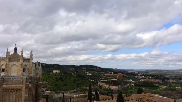 Klostret San Juan Los Reyes Toledo Spanien Timelapse Katolska Franciskanerklostret — Stockvideo