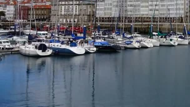 Coruna Espagne 1Er Avril 2018 Quai Les Yachts Coruna Coruna — Video