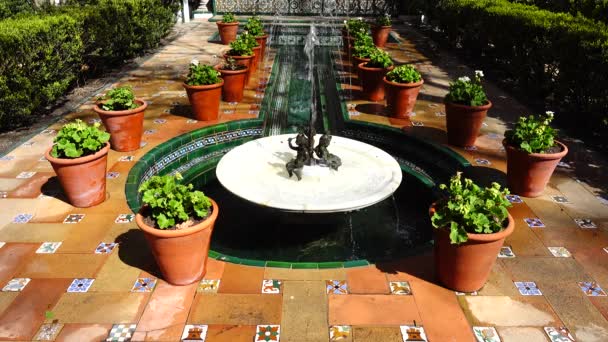 마당에 Madrid Spain March 2018 Fountain Yard House Museum Sorolla — 비디오