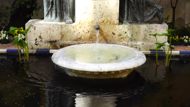 Fountain Yard Madrid Spain March 2018 Fountain Yard House Museum — Stock Video