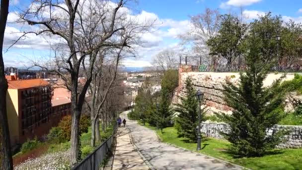 Parque Madrid Tiro Movimento — Vídeo de Stock