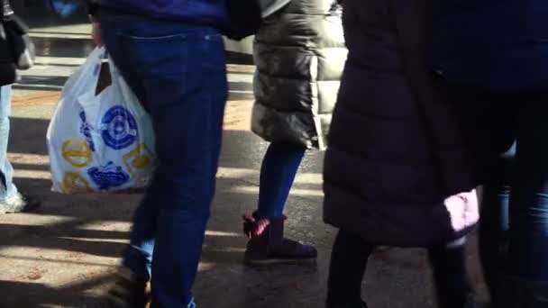 Passeggeri Alla Stazione Ferroviaria Kiev Circolazione Delle Persone — Video Stock