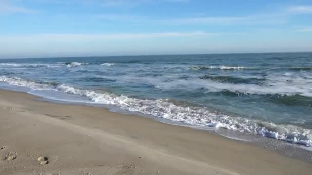 Zeegolf Schieten Het Strand — Stockvideo