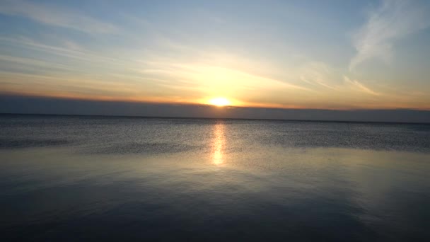 Zonsondergang Boven Zee Schieten Avond — Stockvideo