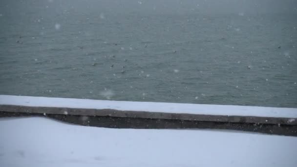 Nieve Mar Movimiento Lento — Vídeos de Stock