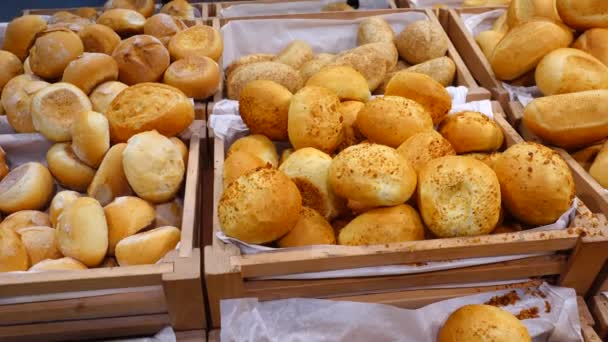 Panaderías Productos Panificados Disparos Comida — Vídeos de Stock