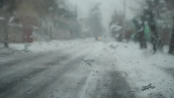 Sníh Led Doprava Natáčení Zimě — Stock video