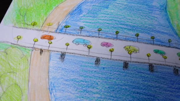 Disegno Del Ponte Dell Auto — Video Stock