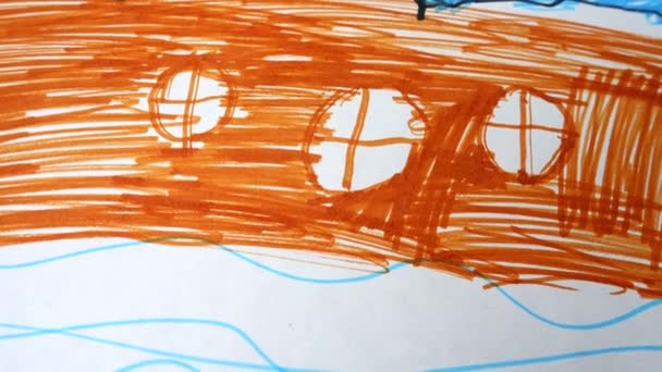 Tekening Van Piraten Door Het Schip — Stockvideo