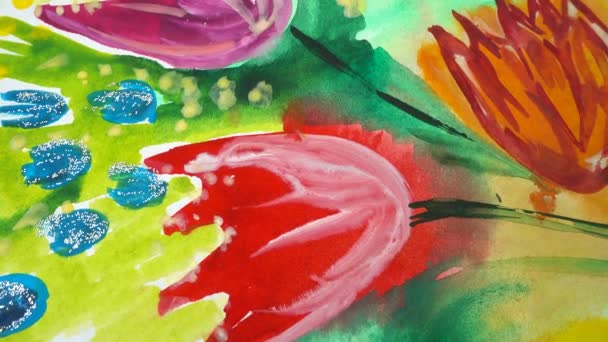 Dessin de fleurs. Tournage du dessin .