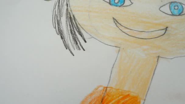 Dibujo Retrato Niña — Vídeos de Stock