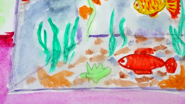 Dessin d'un aquarium .