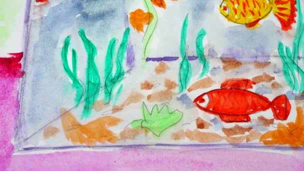 Disegno Acquario — Video Stock