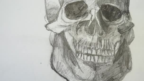 Dessin d'un crâne crayon .