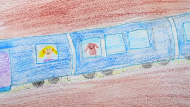 Dibujo Del Tren — Vídeos de Stock