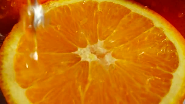 Juicy Ripe Orange Slow Motion — Stock Video