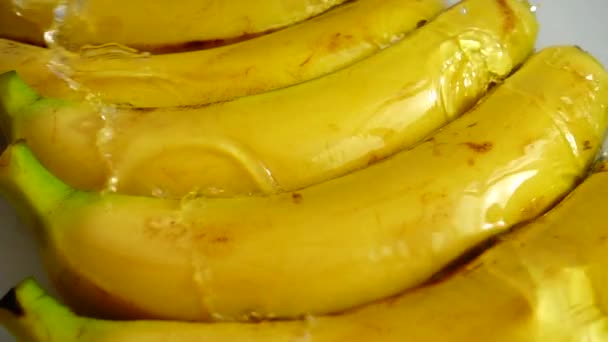 Wassen Van Bananen Langzame Beweging — Stockvideo