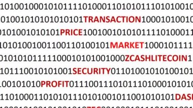 Dijital arka planda kripto para birimi. Bir program kodu ve kripto para birimlerinin arkaplanı.