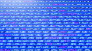 Dijital arkaplanda kripto para birimi. Program kodu ve kripto para birimlerinin geçmişi..