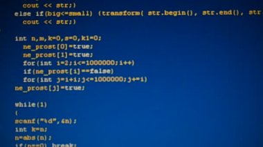 Ekrandaki kaynak kodu. Kaynak kodu.