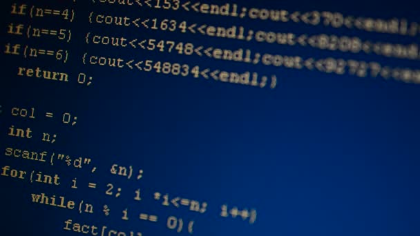 Código Fuente Pantalla Del Monitor Código Fuente — Vídeo de stock