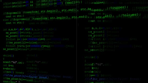 Código Fuente Pantalla Del Monitor Código Fuente — Vídeo de stock