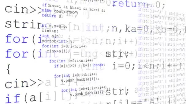 Quellcode Auf Dem Bildschirm Des Monitors Quellcode — Stockvideo
