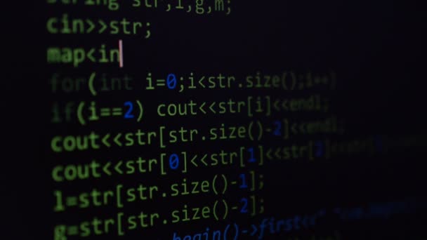 Código Fuente Pantalla Del Monitor Código Fuente — Vídeo de stock