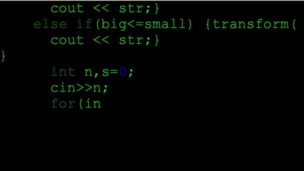 Källkod Bildskärmen Källkod — Stockvideo