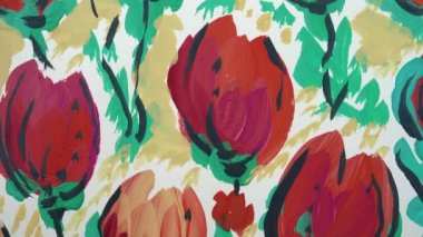 Çiçeklerin soyut çizimi.
