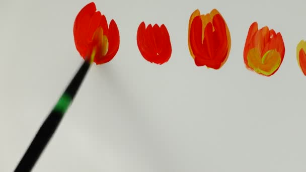Ζωγράφισε Λουλούδια Λήξη Χρόνου — Αρχείο Βίντεο