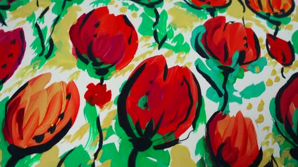 Dessin Abstrait Fleurs — Video